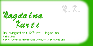 magdolna kurti business card
